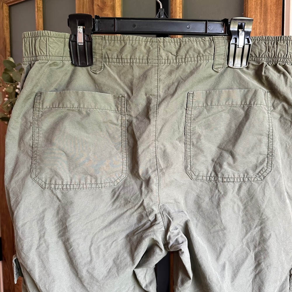 Old Navy Cargo Wide Leg Pants Womens Large Green Alpine Tundra Utility Chino - Picture 7 of 7